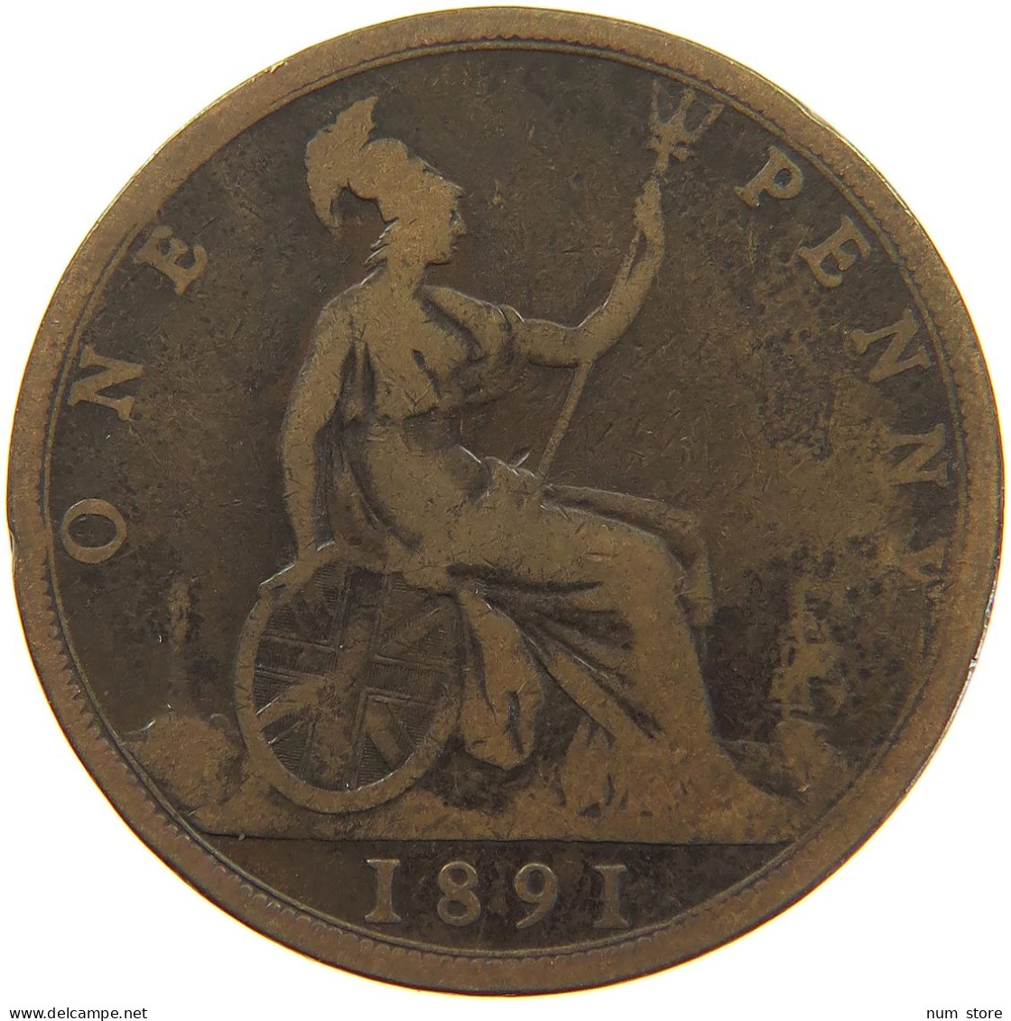 GREAT BRITAIN PENNY 1891 #a050 0593 - D. 1 Penny