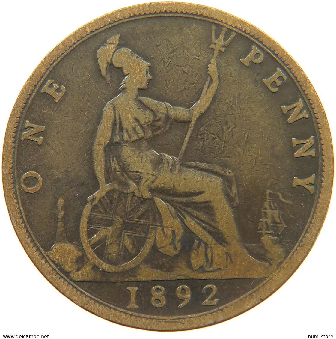 GREAT BRITAIN PENNY 1892 VICTORIA #c020 0211 - D. 1 Penny