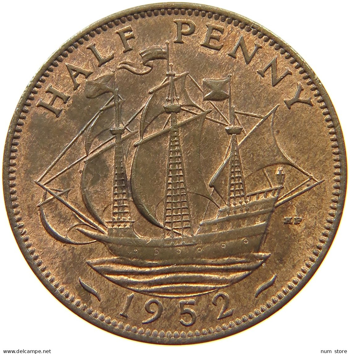 GREAT BRITAIN HALFPENNY 1952 TOP #a011 0355 - C. 1/2 Penny