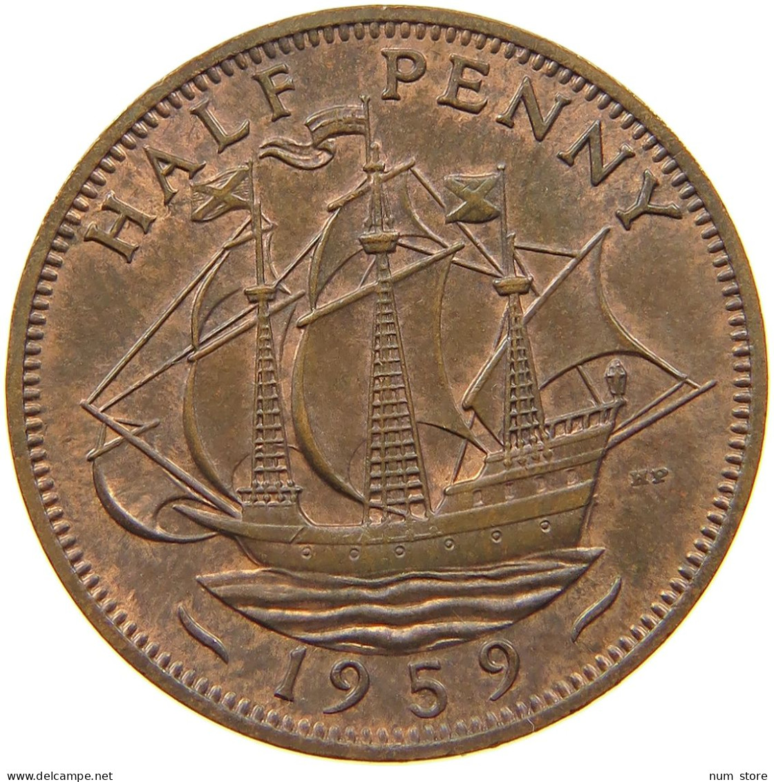 GREAT BRITAIN HALFPENNY 1959 TOP #a011 0371 - C. 1/2 Penny