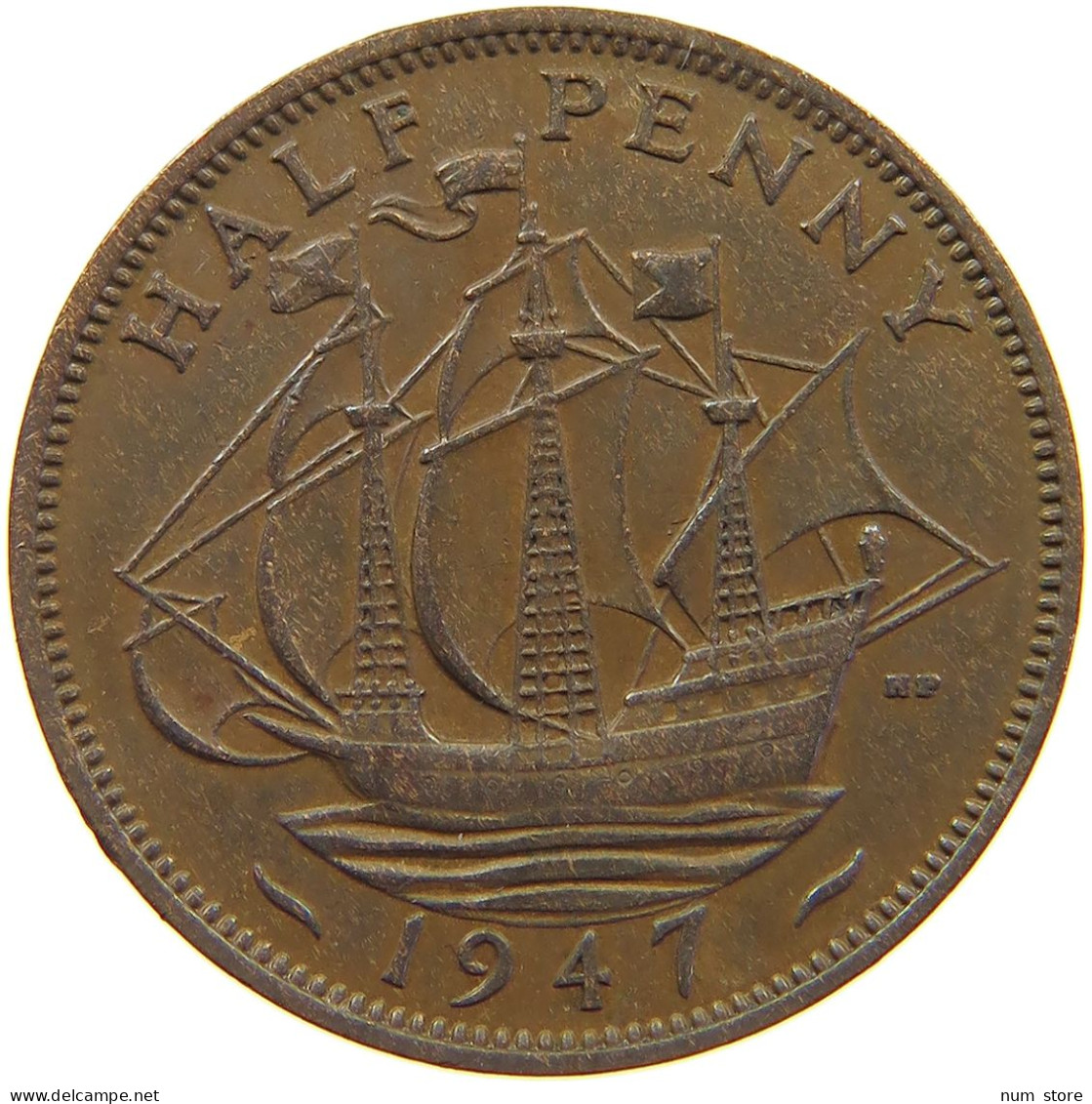 GREAT BRITAIN HALFPENNY 1947 #a066 0241 - C. 1/2 Penny