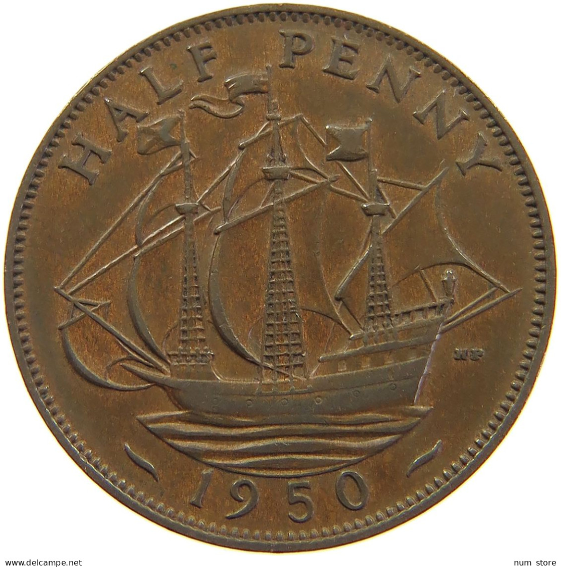 GREAT BRITAIN HALFPENNY 1950 #a062 0481 - C. 1/2 Penny