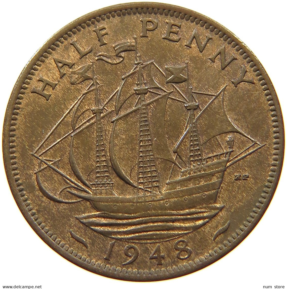 GREAT BRITAIN HALFPENNY 1948 TOP #a011 0351 - C. 1/2 Penny