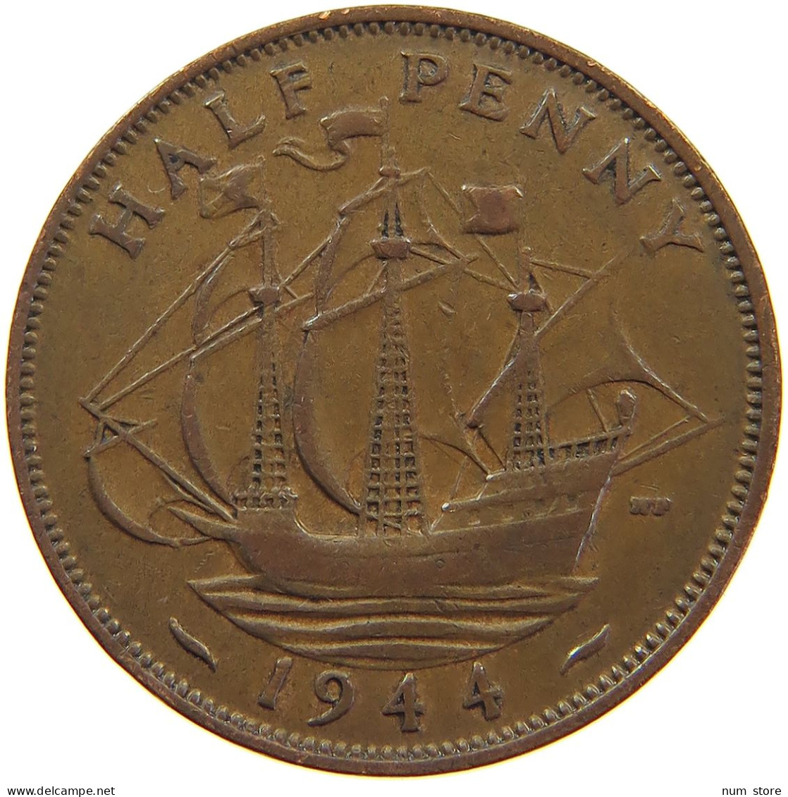 GREAT BRITAIN HALFPENNY 1944 #a062 0477 - C. 1/2 Penny