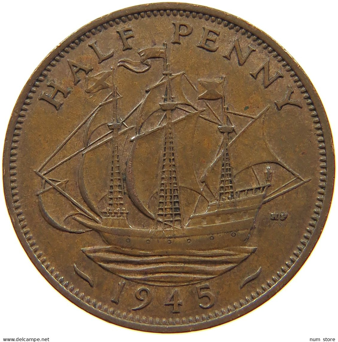 GREAT BRITAIN HALFPENNY 1945 #a066 0231 - C. 1/2 Penny