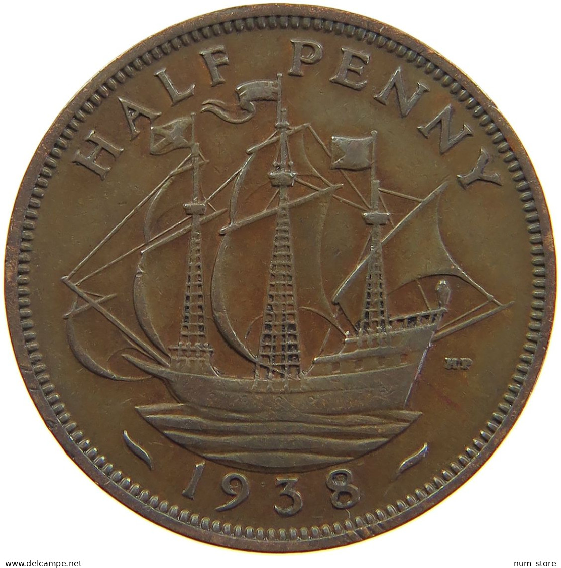 GREAT BRITAIN HALFPENNY 1938 #a062 0479 - C. 1/2 Penny