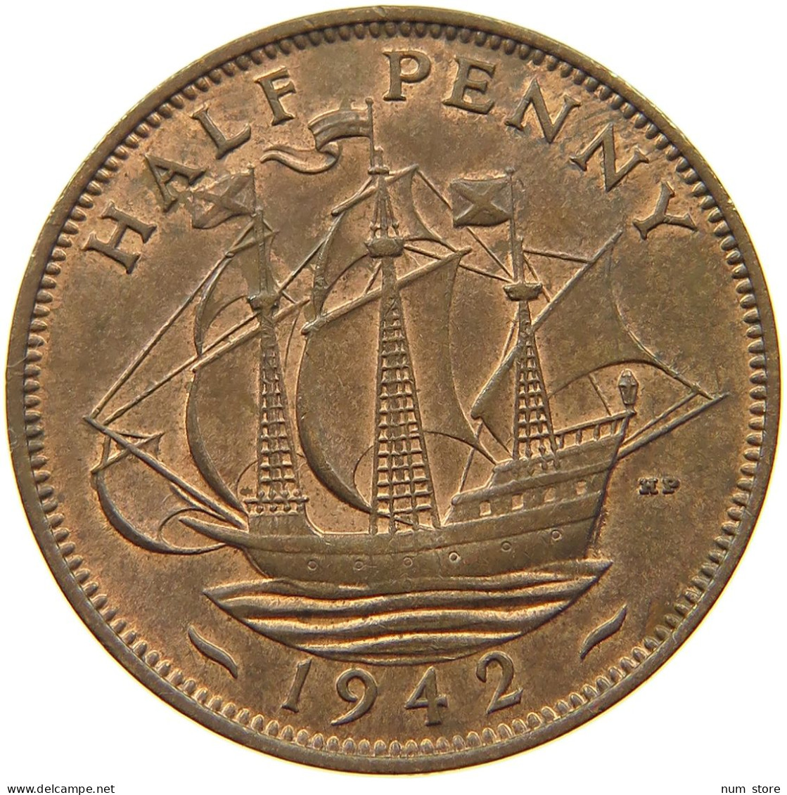 GREAT BRITAIN HALFPENNY 1942 TOP #a011 0347 - C. 1/2 Penny