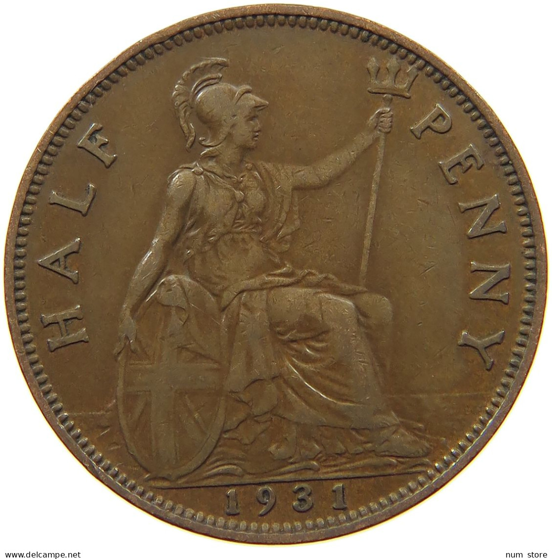 GREAT BRITAIN HALFPENNY 1931 #s077 0355 - C. 1/2 Penny