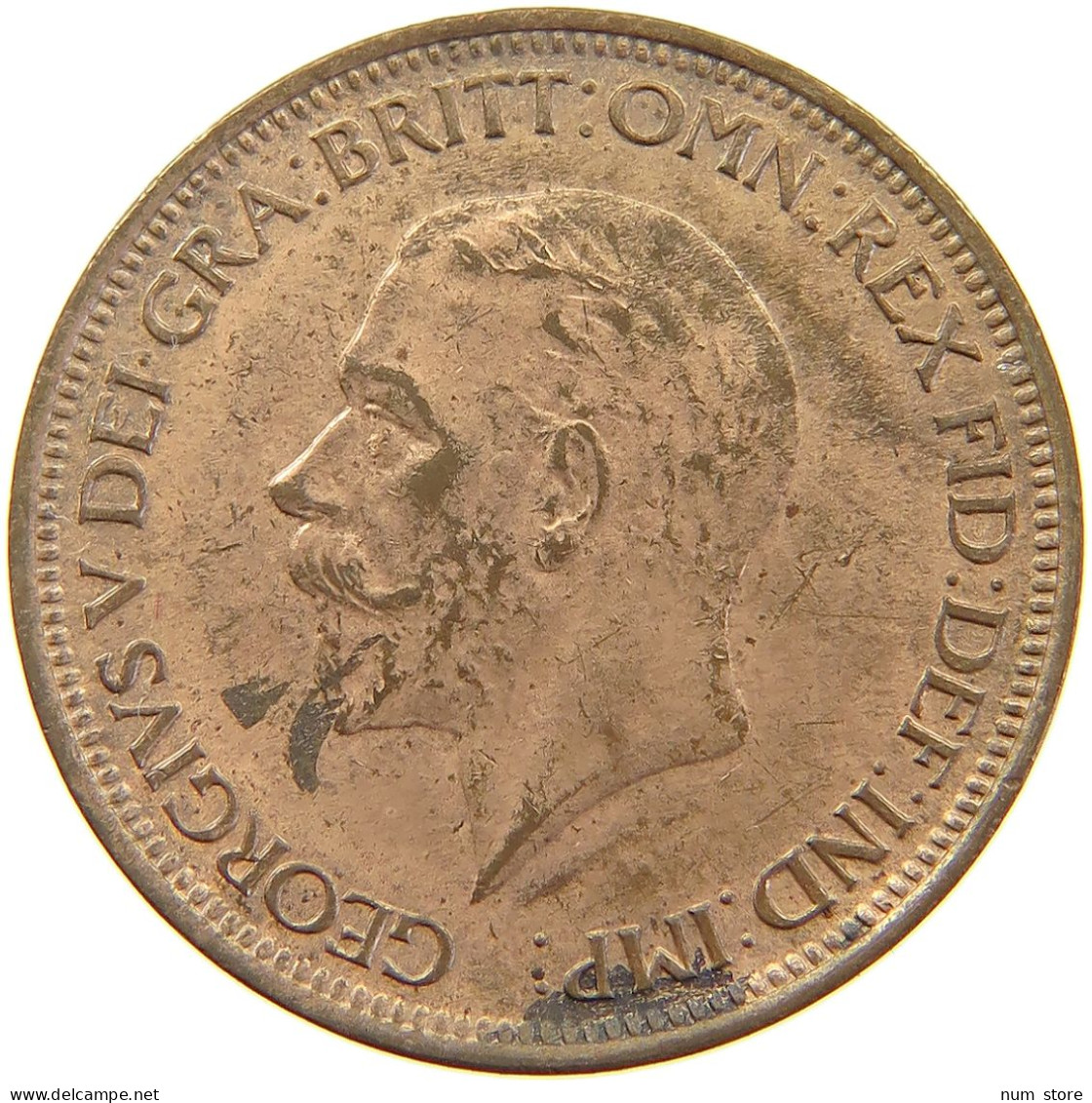 GREAT BRITAIN HALFPENNY 1929 #s080 0007 - C. 1/2 Penny