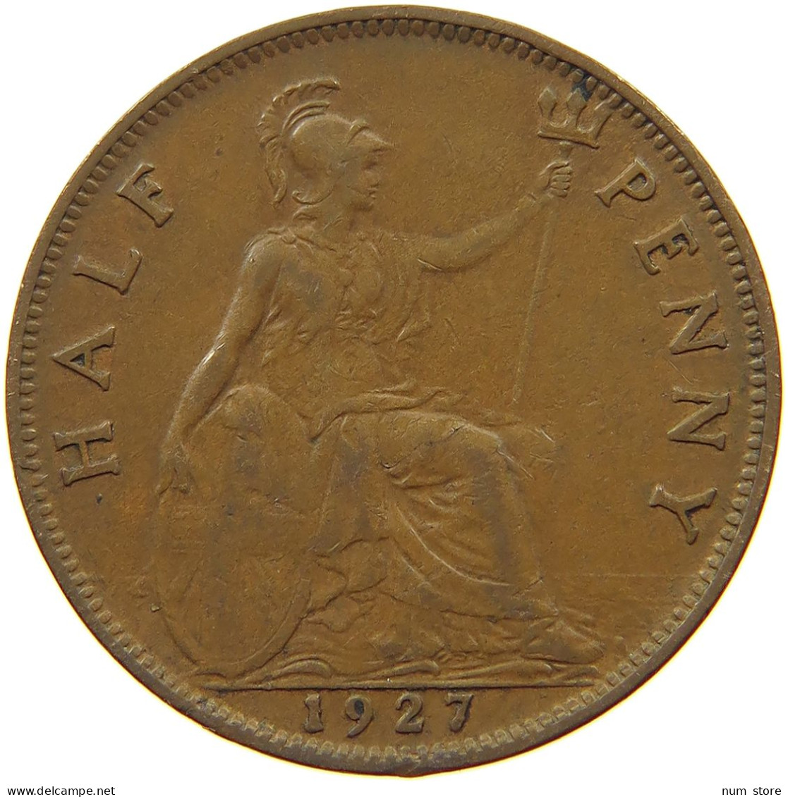 GREAT BRITAIN HALFPENNY 1927 #s077 0359 - C. 1/2 Penny