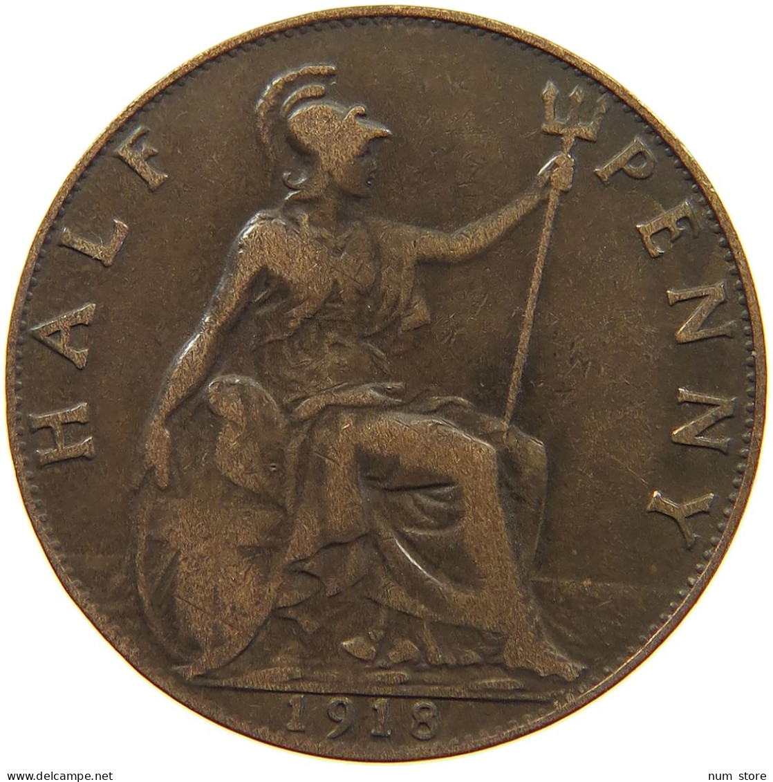 GREAT BRITAIN HALFPENNY 1918 #a066 0253 - C. 1/2 Penny