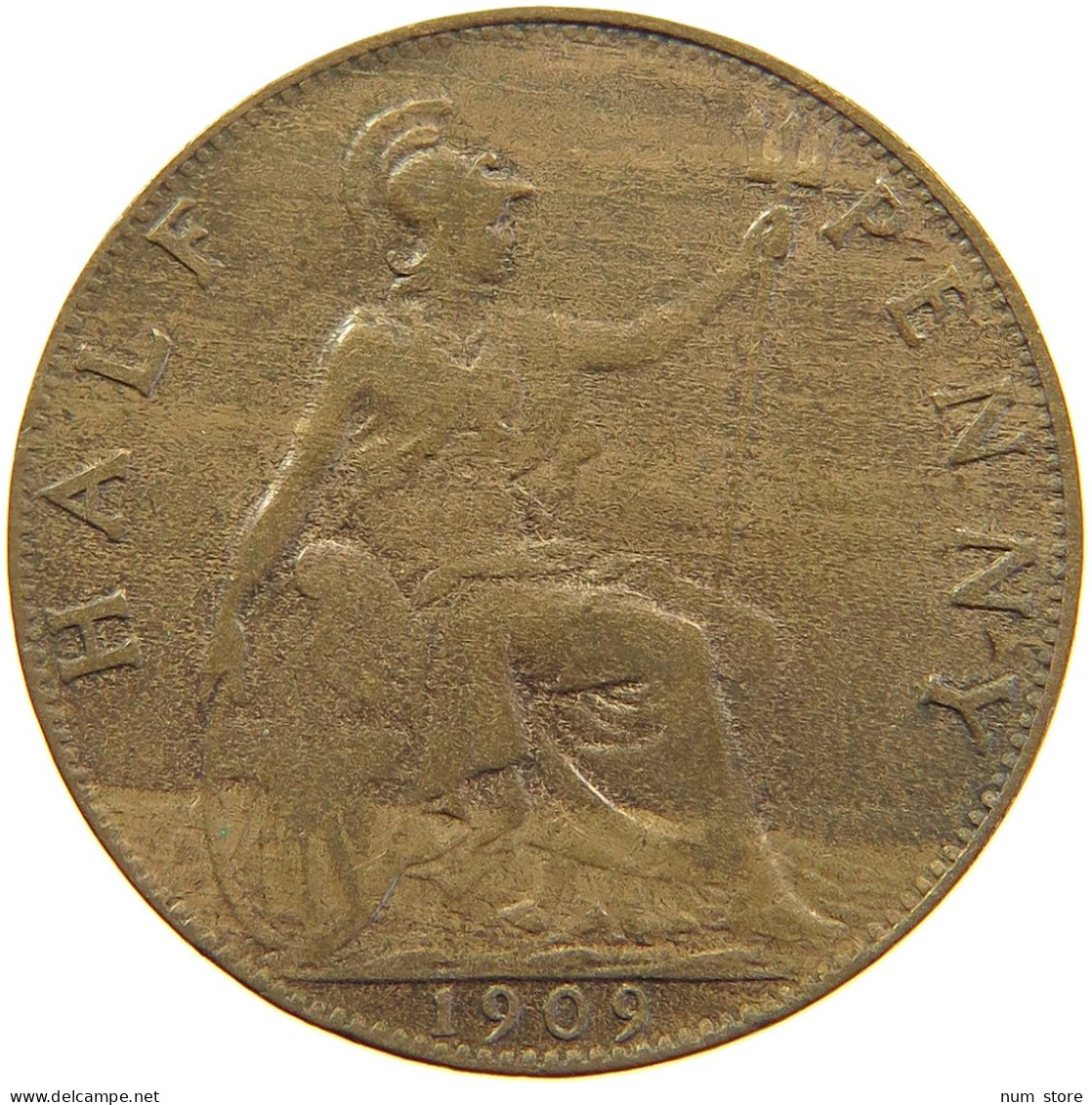 GREAT BRITAIN HALFPENNY 1909 #s010 0251 - C. 1/2 Penny