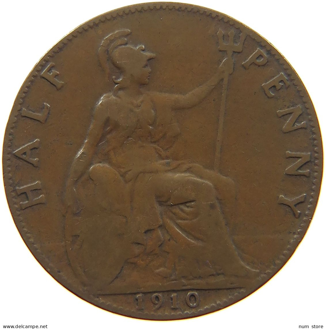 GREAT BRITAIN HALFPENNY 1910 #a066 0263 - C. 1/2 Penny