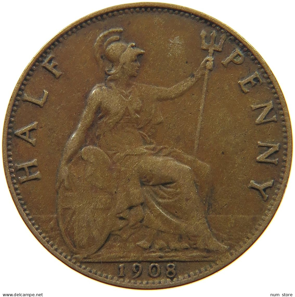 GREAT BRITAIN HALFPENNY 1908 EDWARD VII. #a054 0523 - C. 1/2 Penny