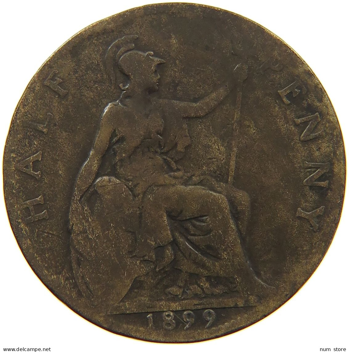 GREAT BRITAIN HALFPENNY 1899 VICTORIA #a058 0081 - C. 1/2 Penny