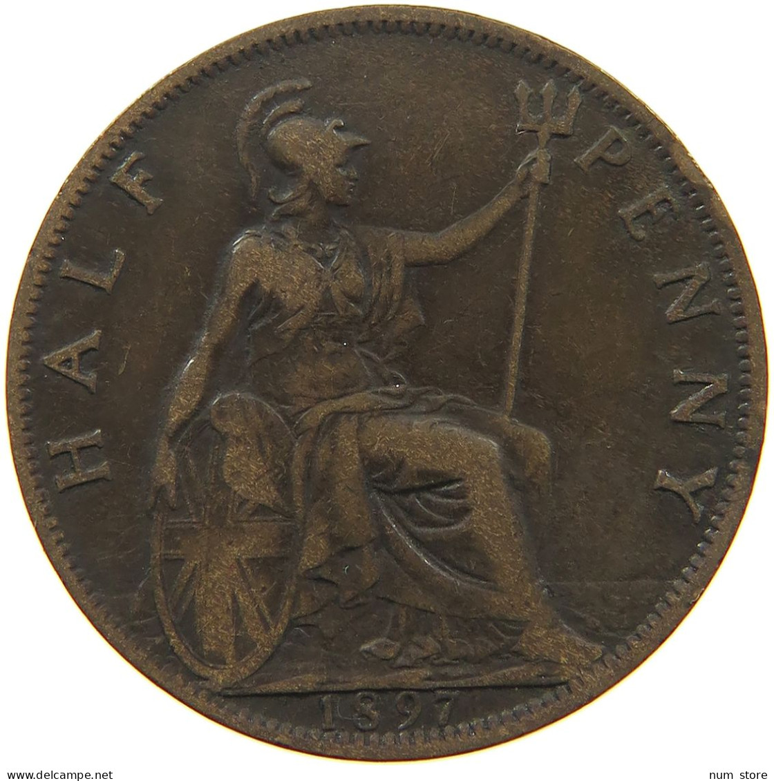 GREAT BRITAIN HALFPENNY 1897 VICTORIA #a042 0245 - C. 1/2 Penny