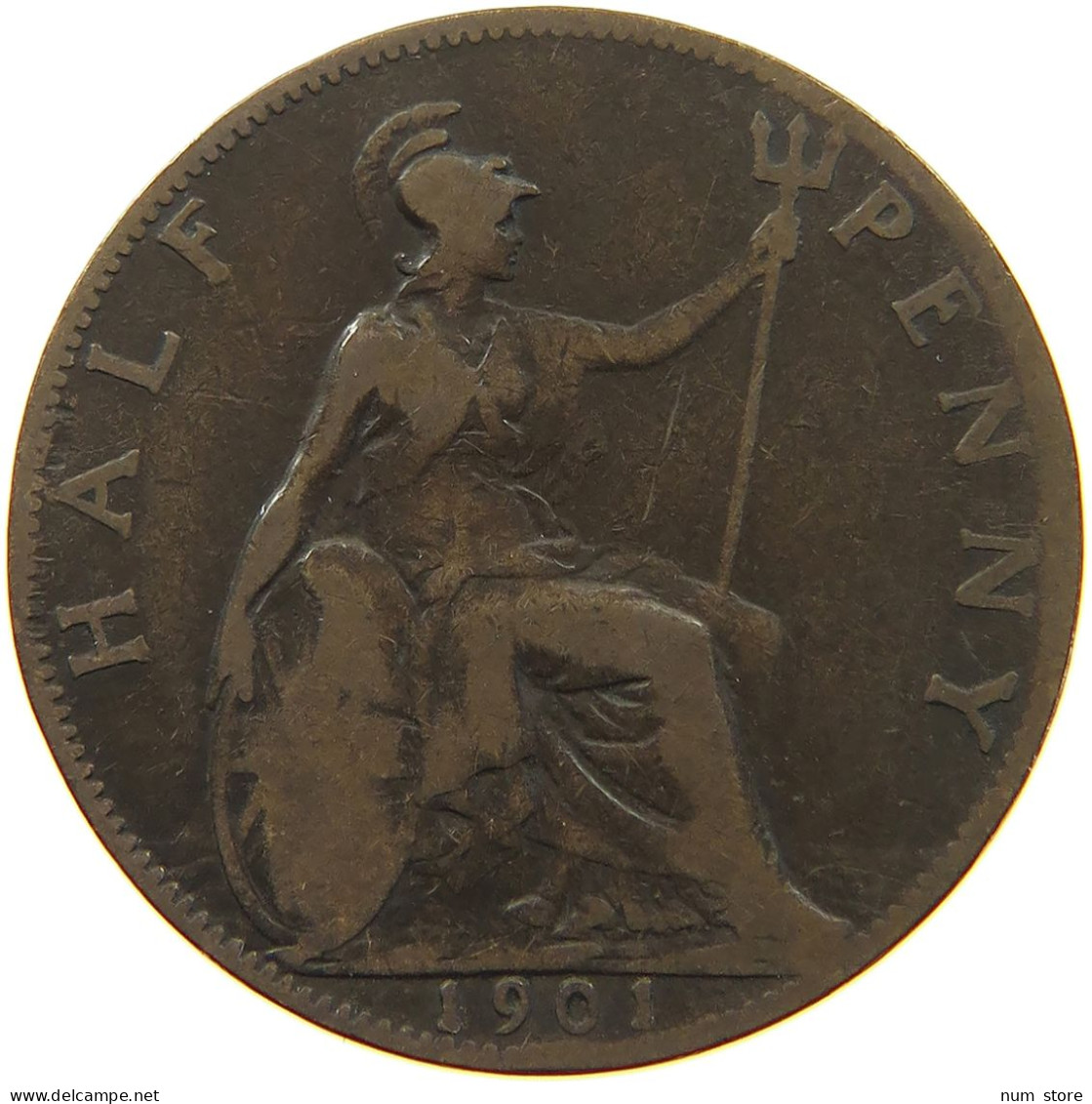 GREAT BRITAIN HALFPENNY 1901 VICTORIA #a010 0553 - C. 1/2 Penny