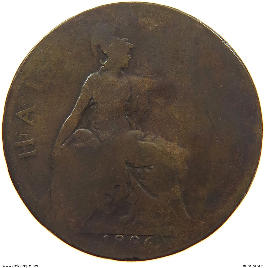 GREAT BRITAIN HALFPENNY 1896 VICTORIA #a058 0085 - C. 1/2 Penny