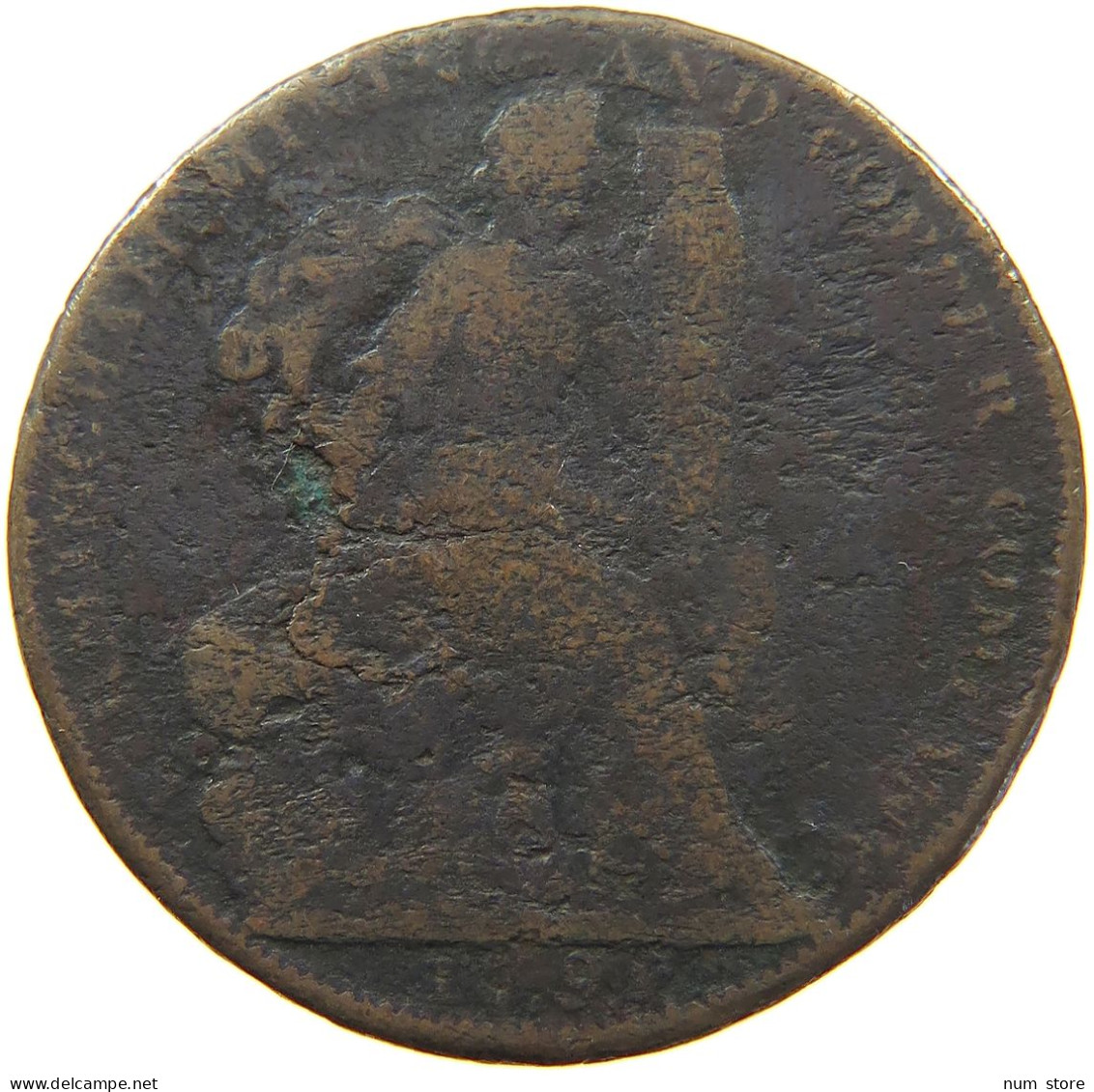 GREAT BRITAIN HALFPENNY 1795 #s021 0395 - B. 1/2 Penny