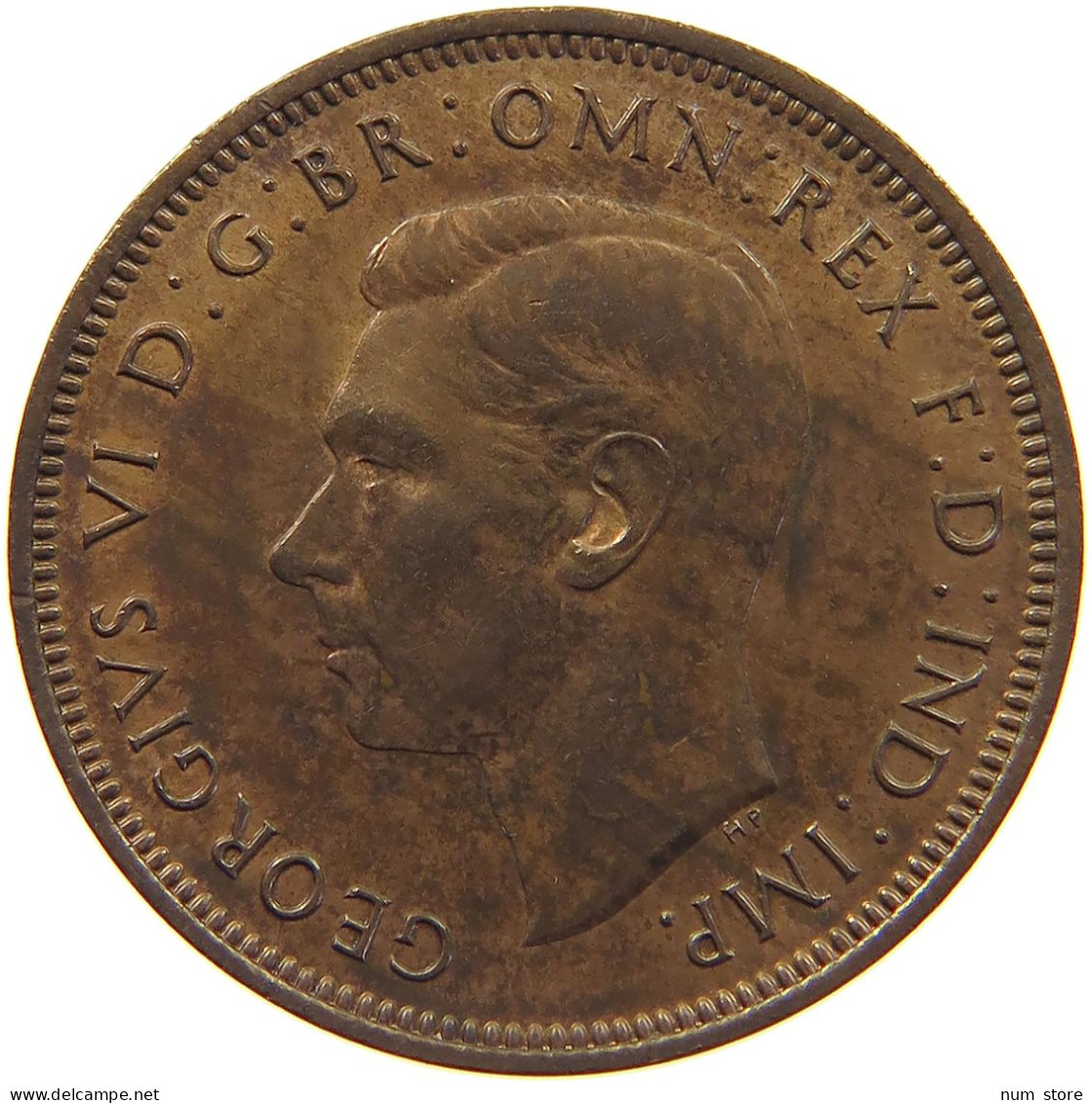 GREAT BRITAIN HALF PENNY 1944 TOP #c024 0189 - C. 1/2 Penny