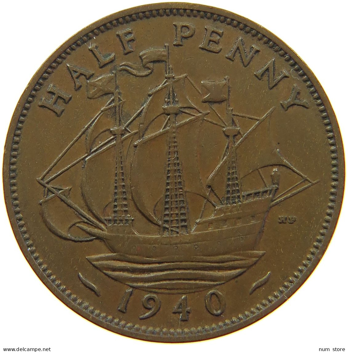 GREAT BRITAIN HALF PENNY 1940 #s019 0333 - C. 1/2 Penny