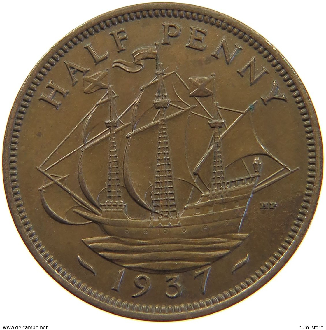 GREAT BRITAIN HALF PENNY 1937 #c046 0333 - C. 1/2 Penny