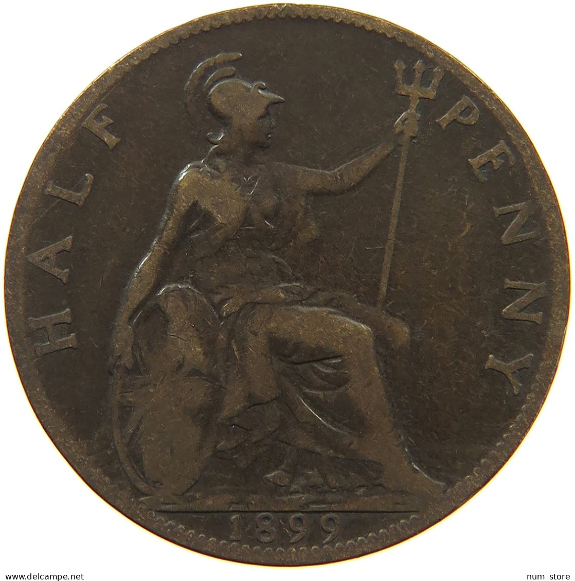 GREAT BRITAIN HALF PENNY 1899 #s001 0277 - C. 1/2 Penny
