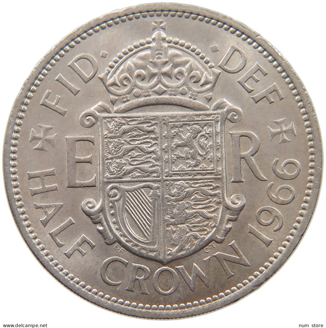 GREAT BRITAIN HALF CROWN 1966 TOP #c015 0335 - K. 1/2 Crown