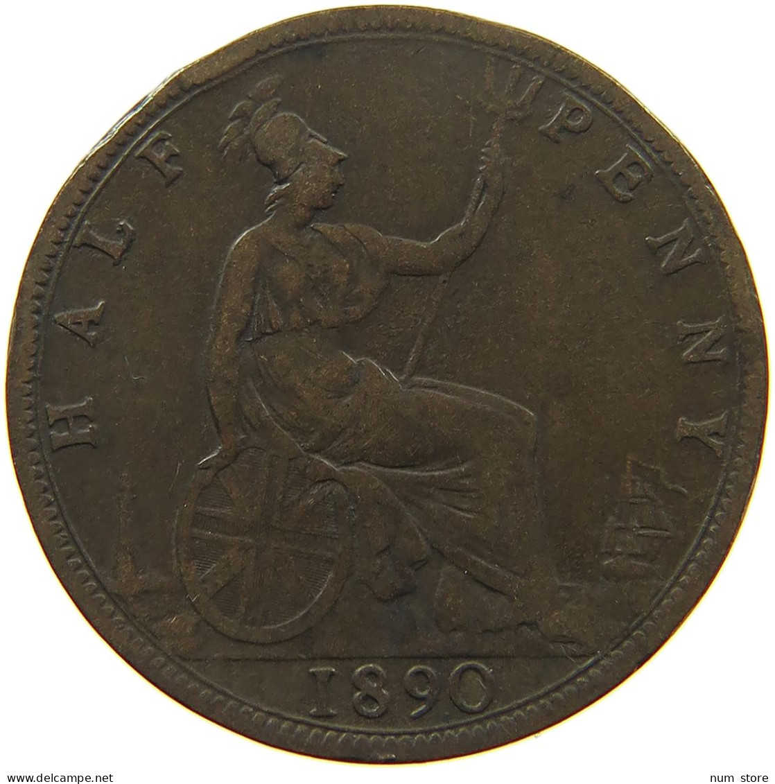 GREAT BRITAIN HALF PENNY 1890 #s020 0213 - C. 1/2 Penny