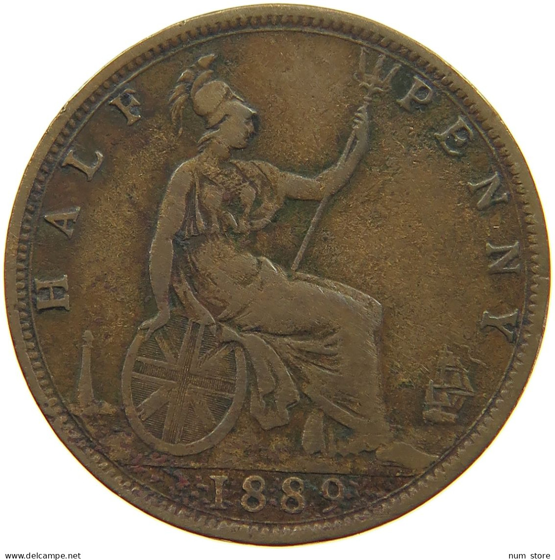 GREAT BRITAIN HALF PENNY 1889 #c061 0025 - C. 1/2 Penny