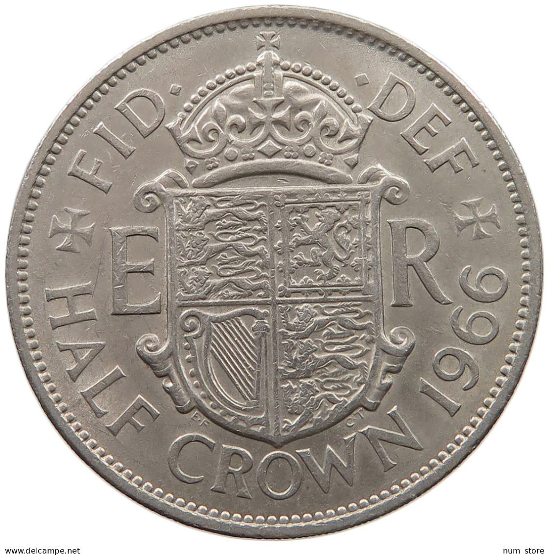 GREAT BRITAIN HALF CROWN 1966 #s060 0789 - K. 1/2 Crown