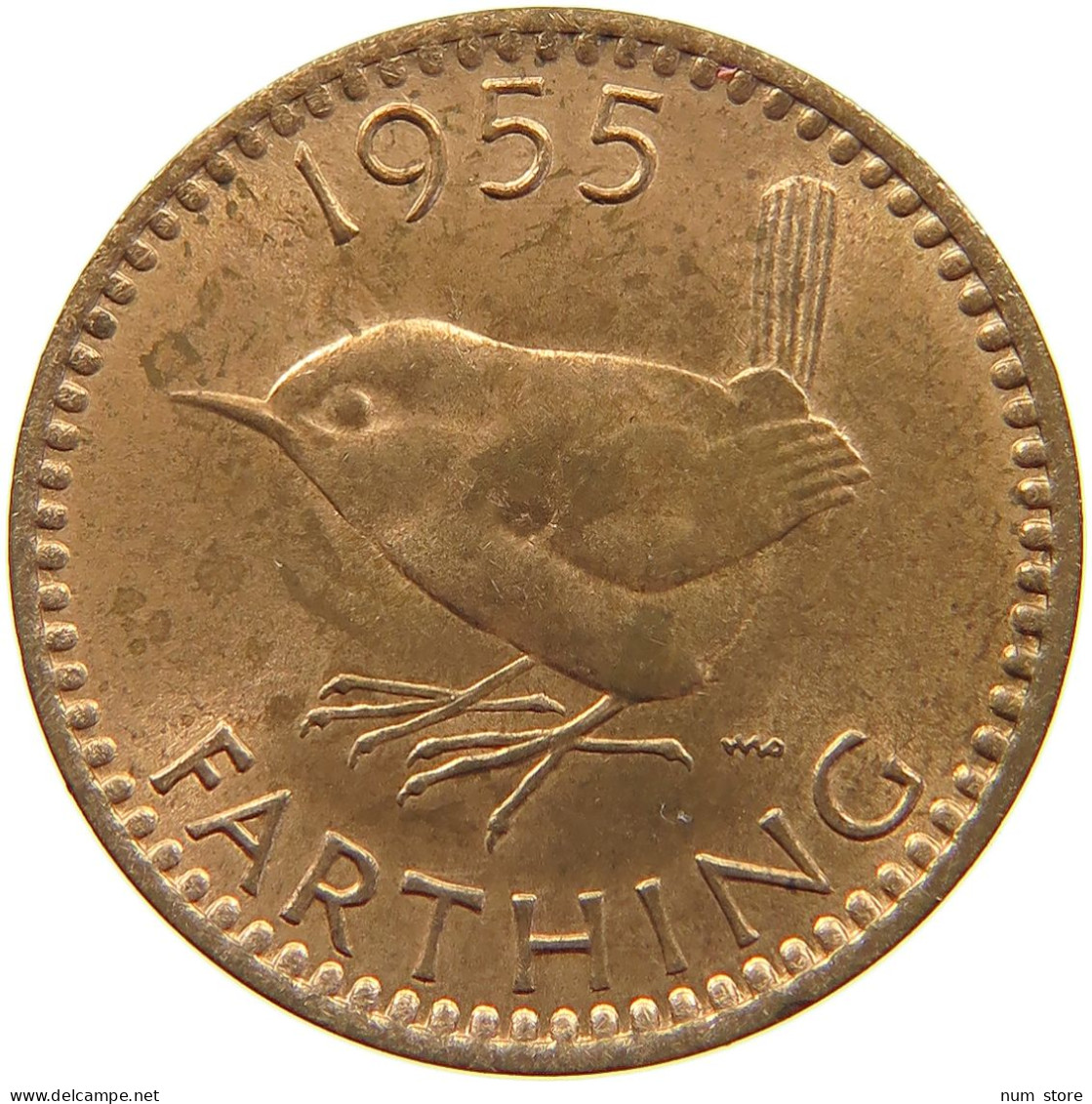 GREAT BRITAIN FARTHING 1955 TOP #a067 0017 - B. 1 Farthing