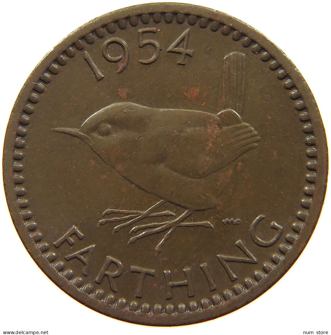 GREAT BRITAIN FARTHING 1954 #a067 0015 - B. 1 Farthing