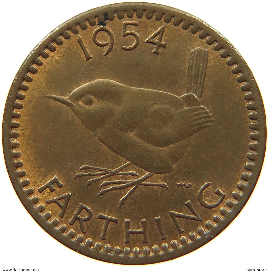 GREAT BRITAIN FARTHING 1954 TOP #s067 0137 - B. 1 Farthing