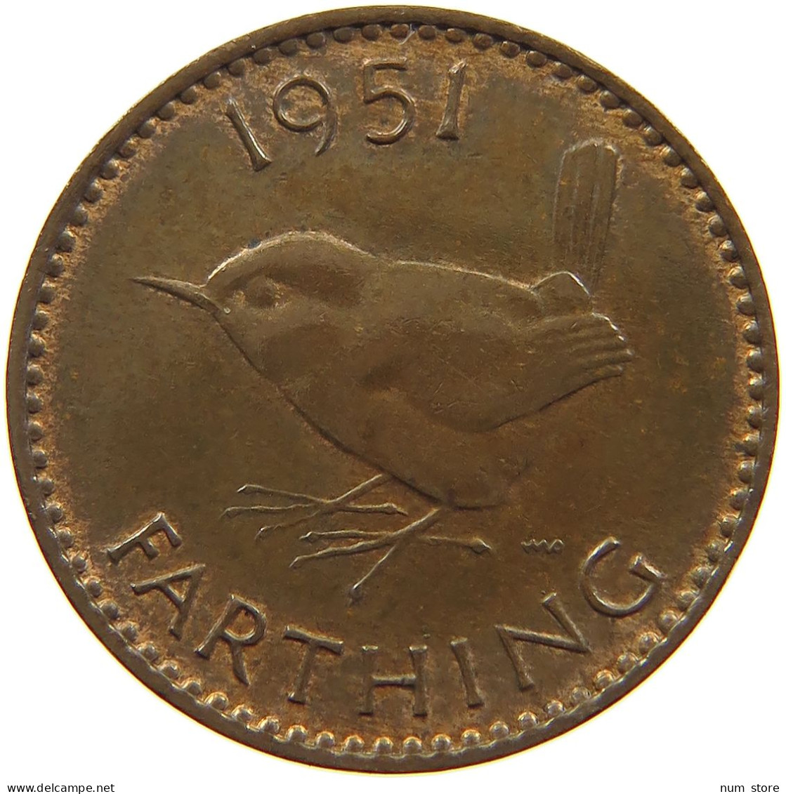 GREAT BRITAIN FARTHING 1951 TOP #a067 0009 - B. 1 Farthing