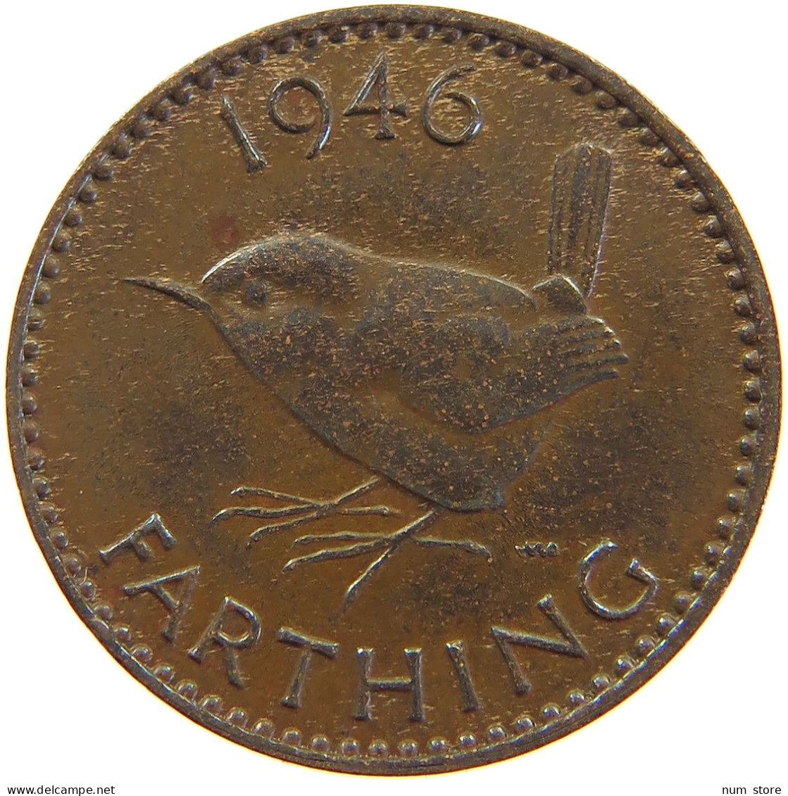 GREAT BRITAIN FARTHING 1946 TOP #a066 0843 - B. 1 Farthing