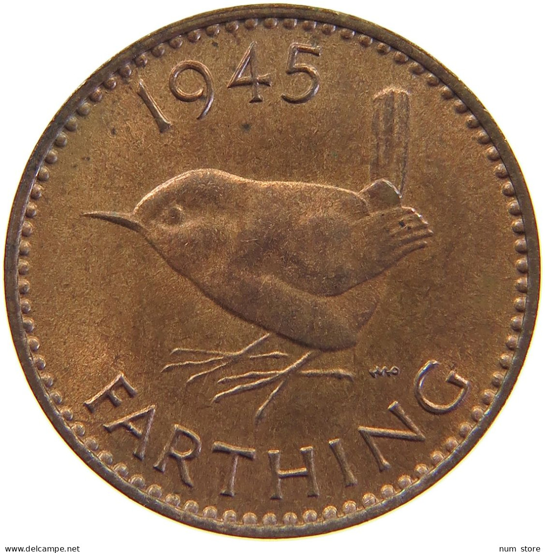 GREAT BRITAIN FARTHING 1945 TOP #c050 0317 - B. 1 Farthing