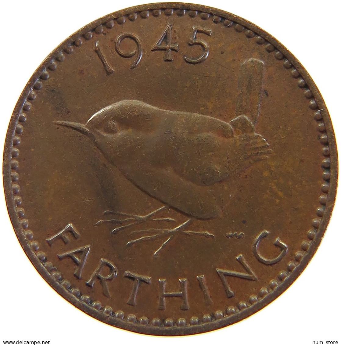 GREAT BRITAIN FARTHING 1945 #a066 0845 - B. 1 Farthing