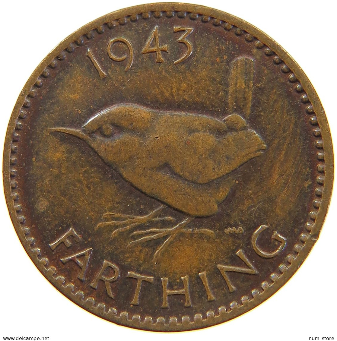 GREAT BRITAIN FARTHING 1943 #c050 0331 - B. 1 Farthing