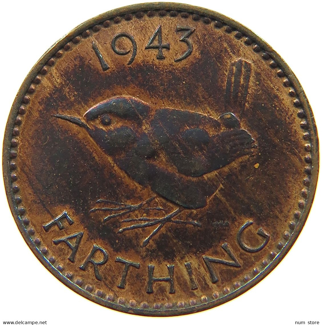 GREAT BRITAIN FARTHING 1943 #c082 0177 - B. 1 Farthing