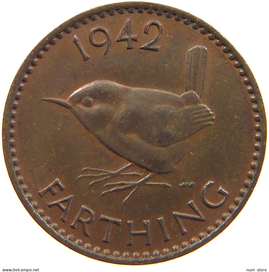 GREAT BRITAIN FARTHING 1942 TOP #a062 0775 - B. 1 Farthing