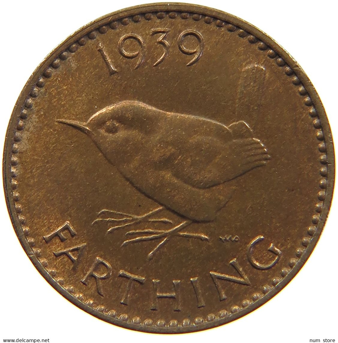 GREAT BRITAIN FARTHING 1939 #c034 0081 - B. 1 Farthing