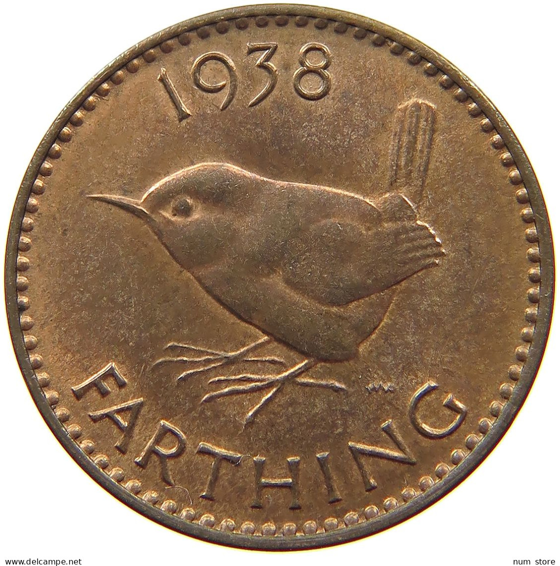 GREAT BRITAIN FARTHING 1938 TOP #s078 0789 - B. 1 Farthing