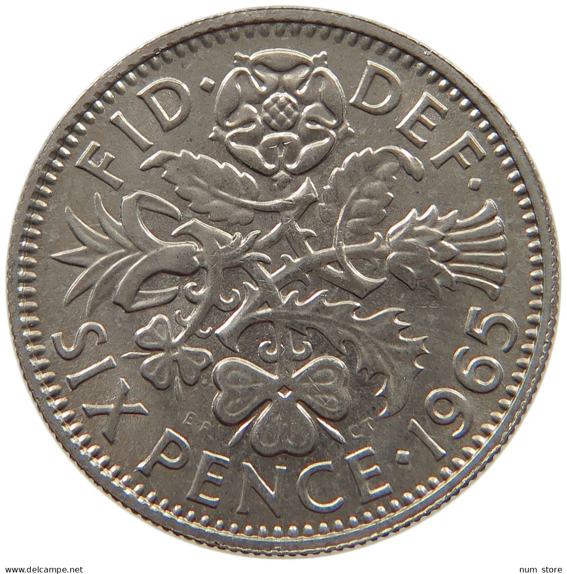 GREAT BRITAIN SIXPENCE 1965 TOP #s064 0537 - H. 6 Pence