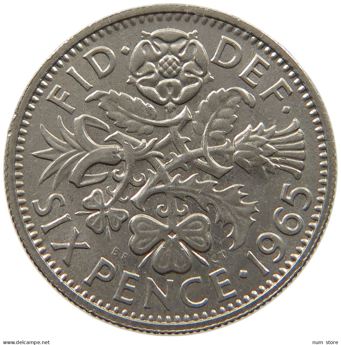 GREAT BRITAIN SIXPENCE 1965 TOP #s064 0551 - H. 6 Pence