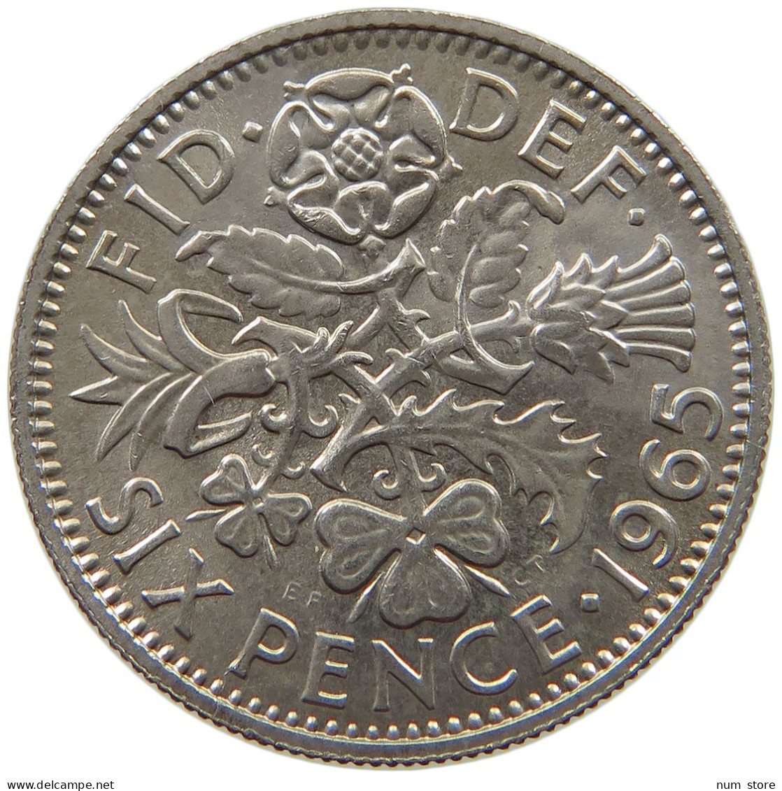 GREAT BRITAIN SIXPENCE 1965 TOP #s064 0549 - H. 6 Pence