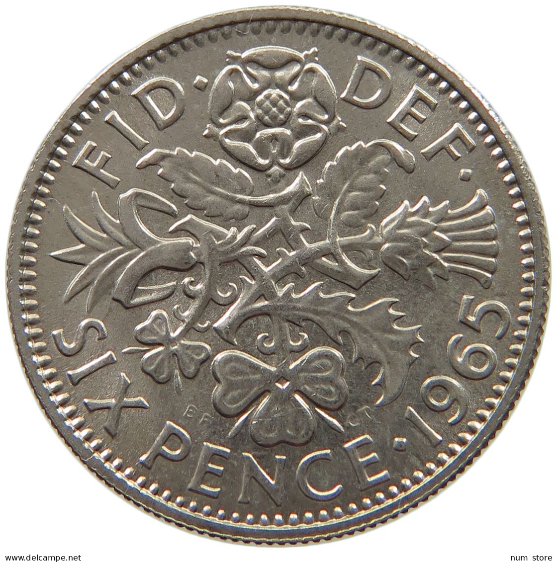 GREAT BRITAIN SIXPENCE 1965 TOP #s064 0539 - H. 6 Pence