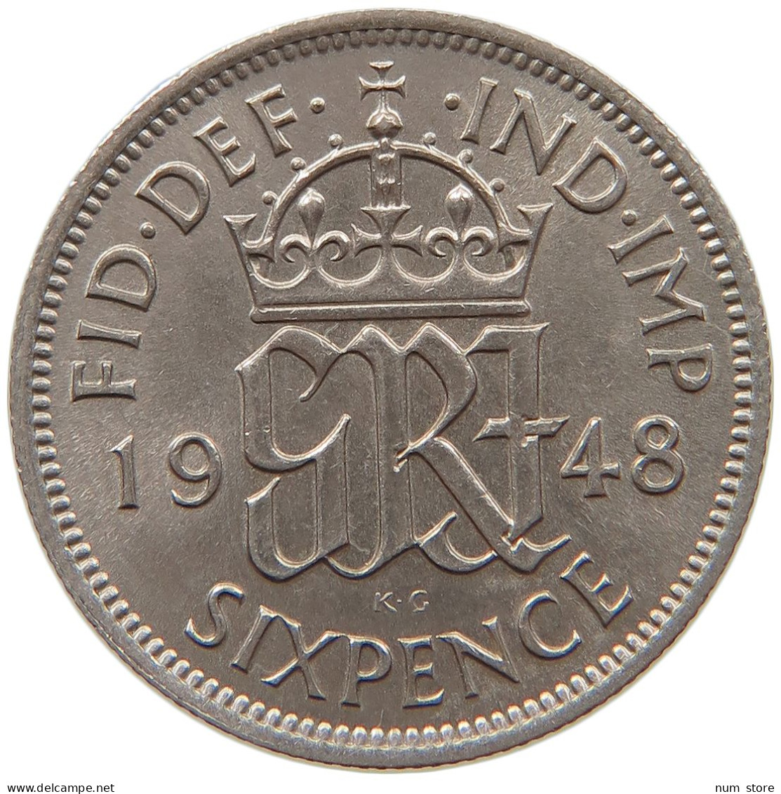 GREAT BRITAIN SIXPENCE 1948 TOP #s030 0087 - H. 6 Pence