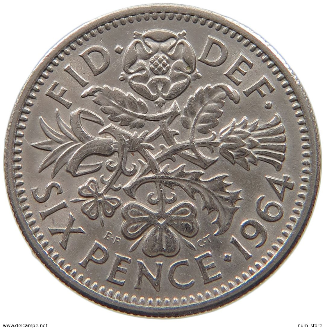 GREAT BRITAIN SIXPENCE 1964 #a048 0067 - H. 6 Pence