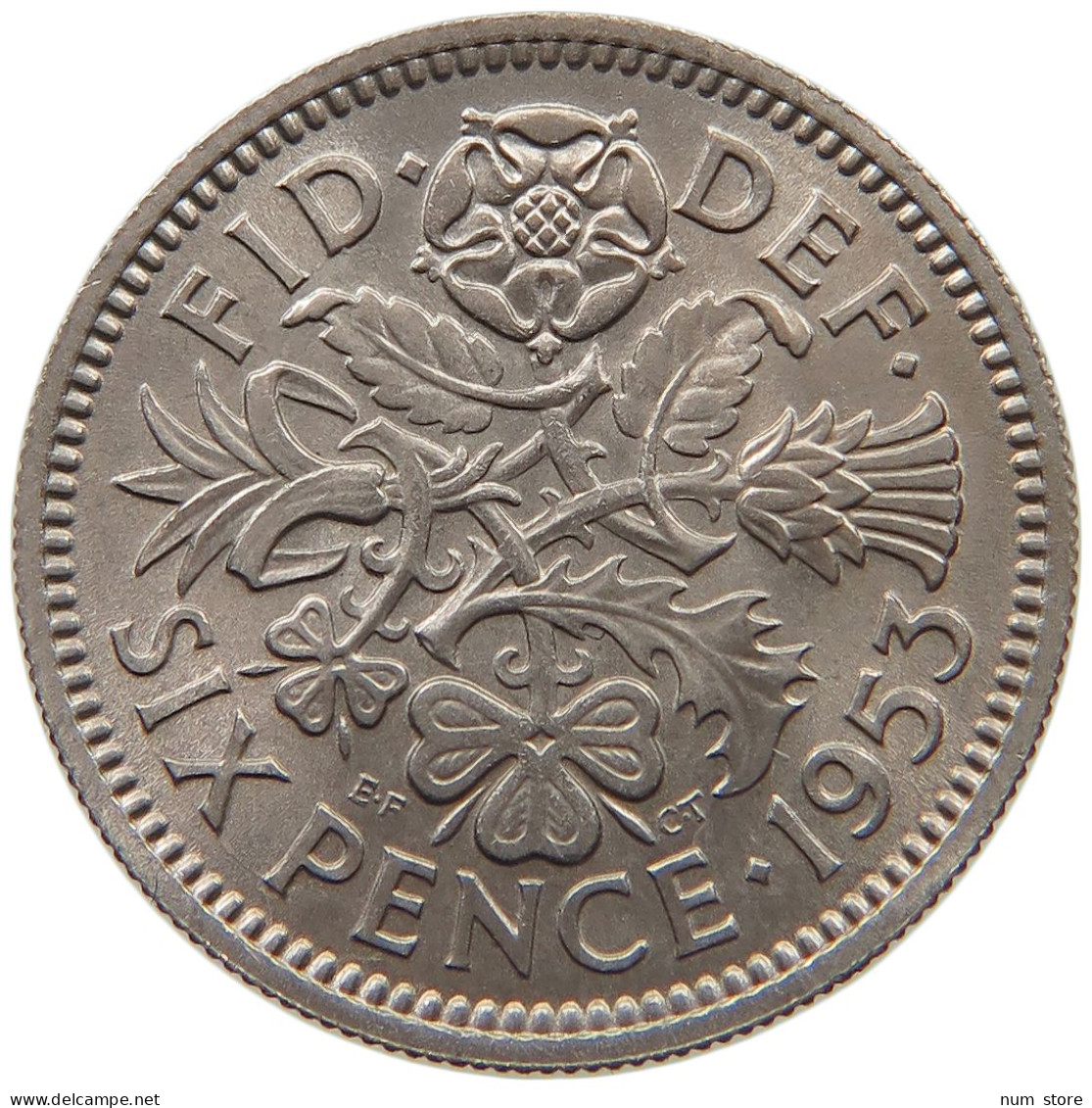 GREAT BRITAIN SIXPENCE 1953 TOP #c006 0309 - H. 6 Pence